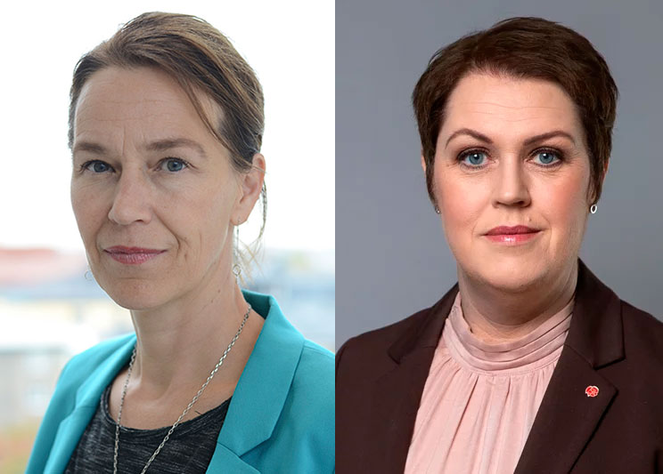 Generaldirektör Olivia Wigzell och socialminister Lena Hallengren
