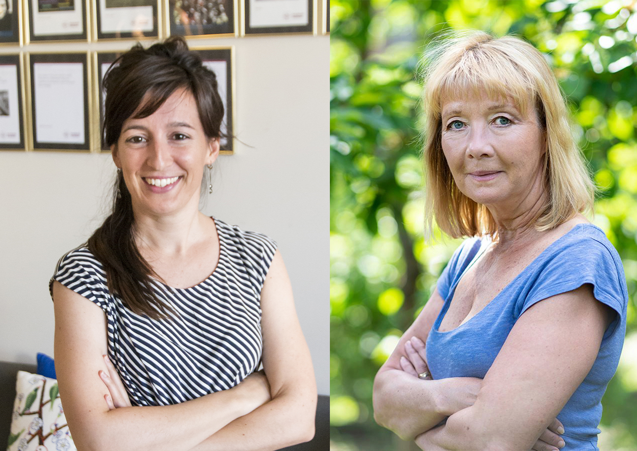 Kollage med porträttbilder på Amaia Calderon Larranaga och Helle Wijk