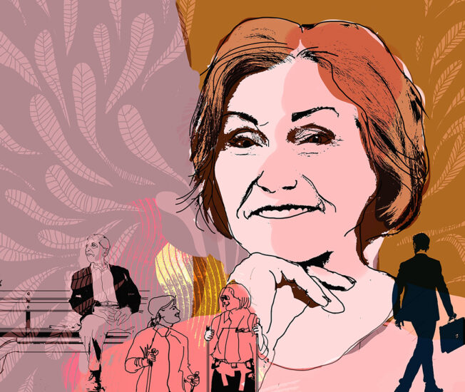 Illustration på äldre kvinna